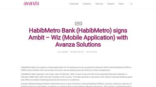 HabibMetro Bank (HabibMetro) signs Ambit – Wiz (Mobile Application ...