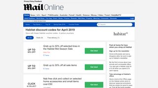 Habitat discount code - £20 OFF in February - Daily Mail
