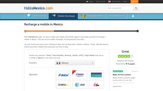 Recharge Telcel, Movistar, Unefon or at&t mobiles in Mexico