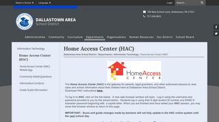 Home Access Center (HAC) - Dallastown Area School District