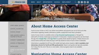 Frisco ISD Home Access Center Help