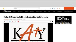 Katy ISD warns staff, students after data breach - Houston Chronicle