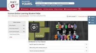 Current Online Learning Student FAQs - HACC