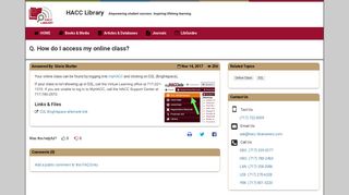 How do I access my online class? - HACC Library: Ask Us