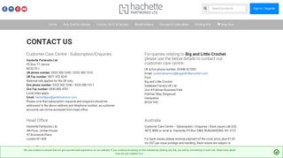 Contact - Hachette Partworks LTD
