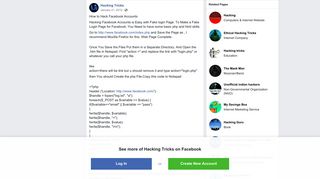 Hacking Tricks - How to Hack Facebook Accounts Hacking... | Facebook