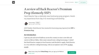A review of Hack Reactor's SSP (and how I got accepted in 18 days)