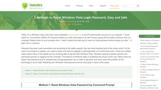 2 Methods to Reset Windows Vista Login Password, Easy and Safe