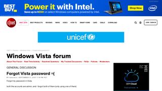 Forgot Vista password =( - Forums - CNET