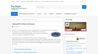 Hacking PHP 4.4 sites in 20 seconds - Pro Hack