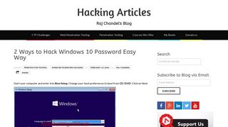 2 Ways to Hack Windows 10 Password Easy Way - Hacking Articles