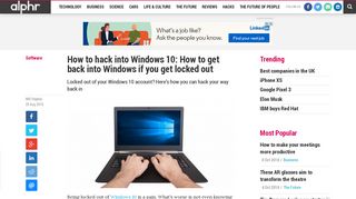 How to hack into Windows 10: How to get back into Windows if you get ...