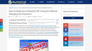How to Hack Into a Windows XP Computer Without Changing the ...