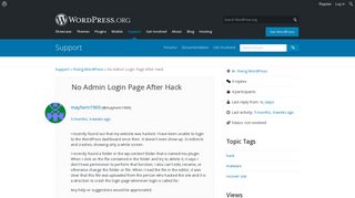 No Admin Login Page After Hack | WordPress.org