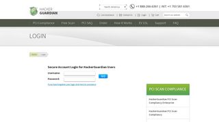 Log in to your HackerGuardian Account securely