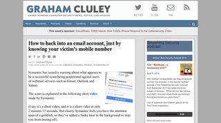 How to hack into an email account, with just your victim's mobile number