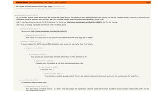 HN create account removed from login page | Hacker News