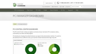 PCI Manager Dashboard from HackerGuardian PCI Control Center