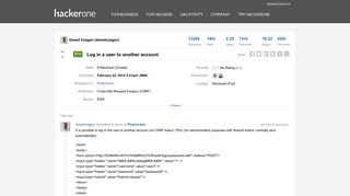 774 Log in a user to another account - HackerOne