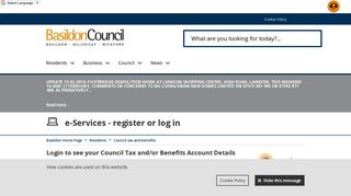 e-Services - register or log in - Basildon Council