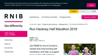 Run Hackney Half Marathon 2019 - RNIB - See differently
