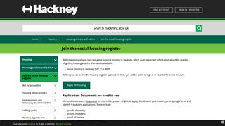 Join the social housing register | Hackney Council