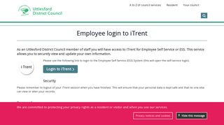 Uttlesford District Council - Employee login to iTrent