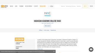 Hadassah Academic College (HAC) | Devex