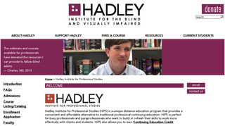 Professional Studies - Hadley Institute for the Blind and Visually ...