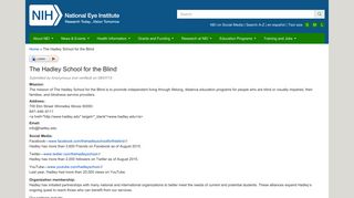 The Hadley School for the Blind | National Eye Institute
