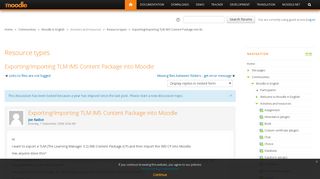Moodle in English: Exporting/Importing TLM IMS Content Package ...