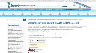 Change Google/Haiku Password: STUDENT and STAFF Accounts
