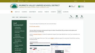 Staff Development / Haiku - Murrieta Valley Unified School District