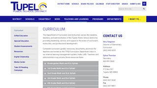 Curriculum - Tupelo Public School District