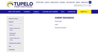 Parent Resources - Parents - Tupelo Public School District