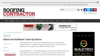 Allied and HailWatch Team Up Online - Roofing Contractor Magazine