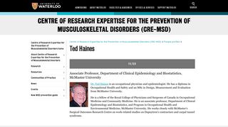 Ted Haines | Centre of Research Expertise for the Prevention of ...