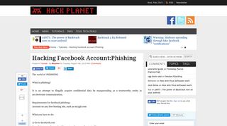 Hacking facebook account:Phishing – Hack Planet