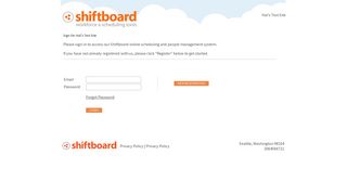 Welcome to Hal's Test Shiftboard Login Page
