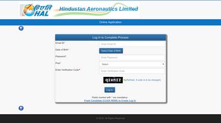 Login | Hindustan Aeronautics Limited ... - HAL Recruitment