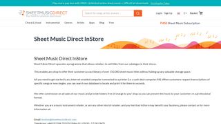 InStore sheet music programme - Sheet Music Direct