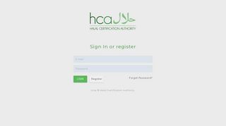 Sign In or register - Halal Certification Authority