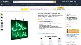 Amazon.com : Halal Sign with Arabic, Super Bright High Quality Open ...