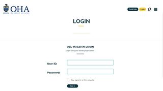 Login - Old Haleians Association