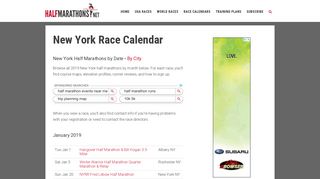2019 New York Half Marathons Race Calendar - NYC