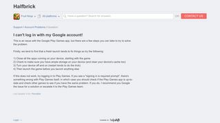 I can't log in with my Google account! - Halfbrick Support