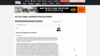 Actual email address for Halfords? | Visordown