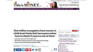 How to track down a 'lost' child trust fund | This is Money
