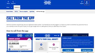 Halifax UK | Contact us | Calling from the app