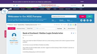 Bank of Scotland / Halifax Login Details letter ...